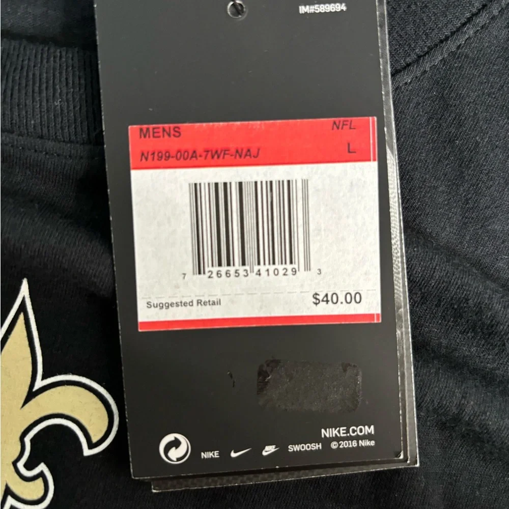 Nike Black Men’s Large Saints WINSTON #2 NFL FOOTBAL Tshirt New With Tags - Picture 6 of 7